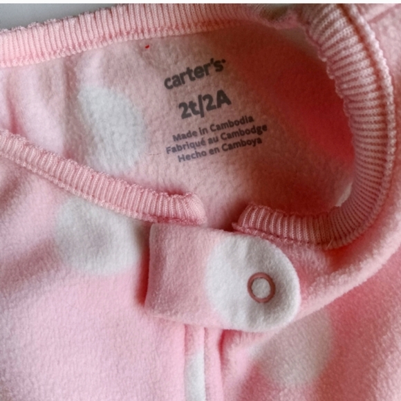 Carter's Super Soft Fleece Feet Polka Dot/Squirrel Pajamas - Picture 3 of 3